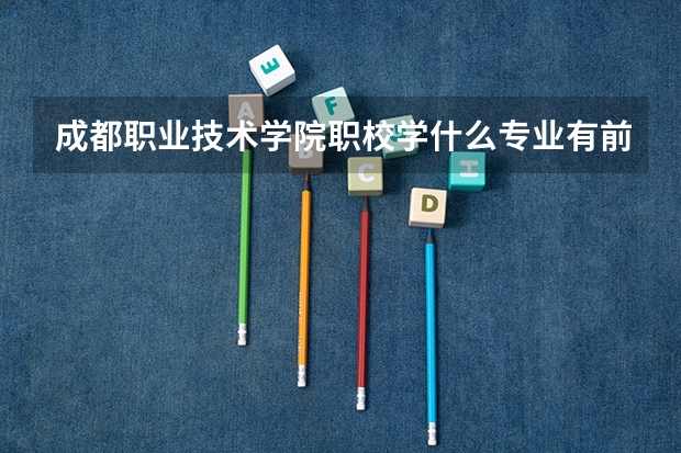 成都职业技术学院职校学什么专业有前途 成都职业技术学院专业就业前景